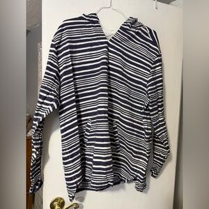 Tommy Bahama Striped Navy and White Baja Hoodie XL
